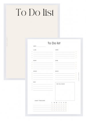 Insert - To Do list con portada